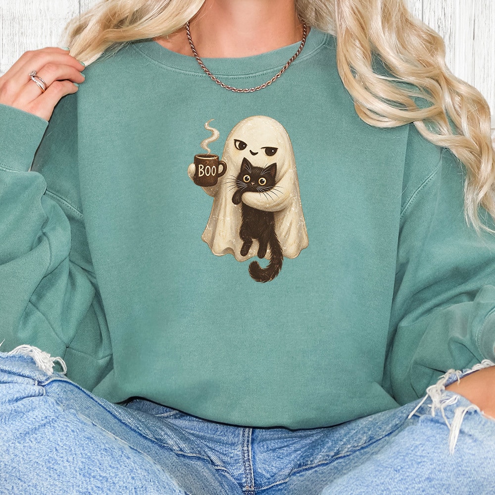 Comfort Colors Ghost Snuggle Coffee Premium Sweatshirt - Light Green