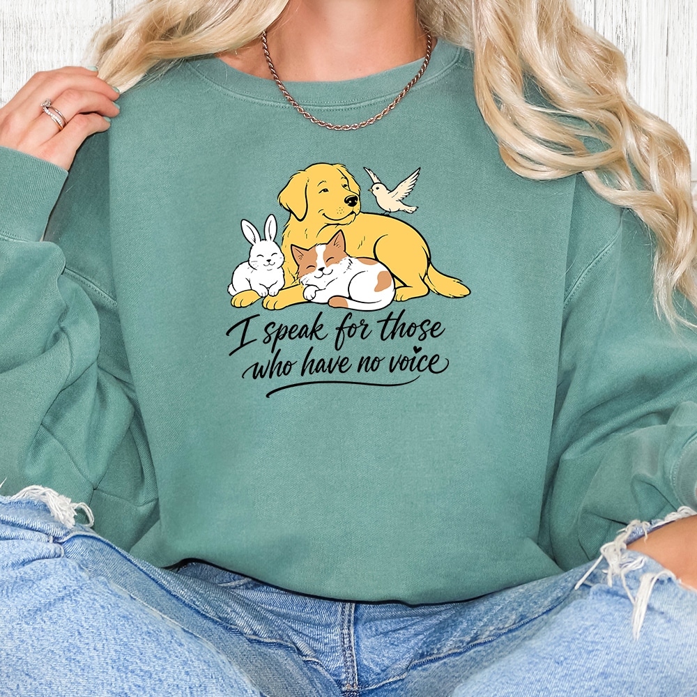 Comfort Colors I Speak For Those Who Have No Voice Premium Sweatshirt - Light Green