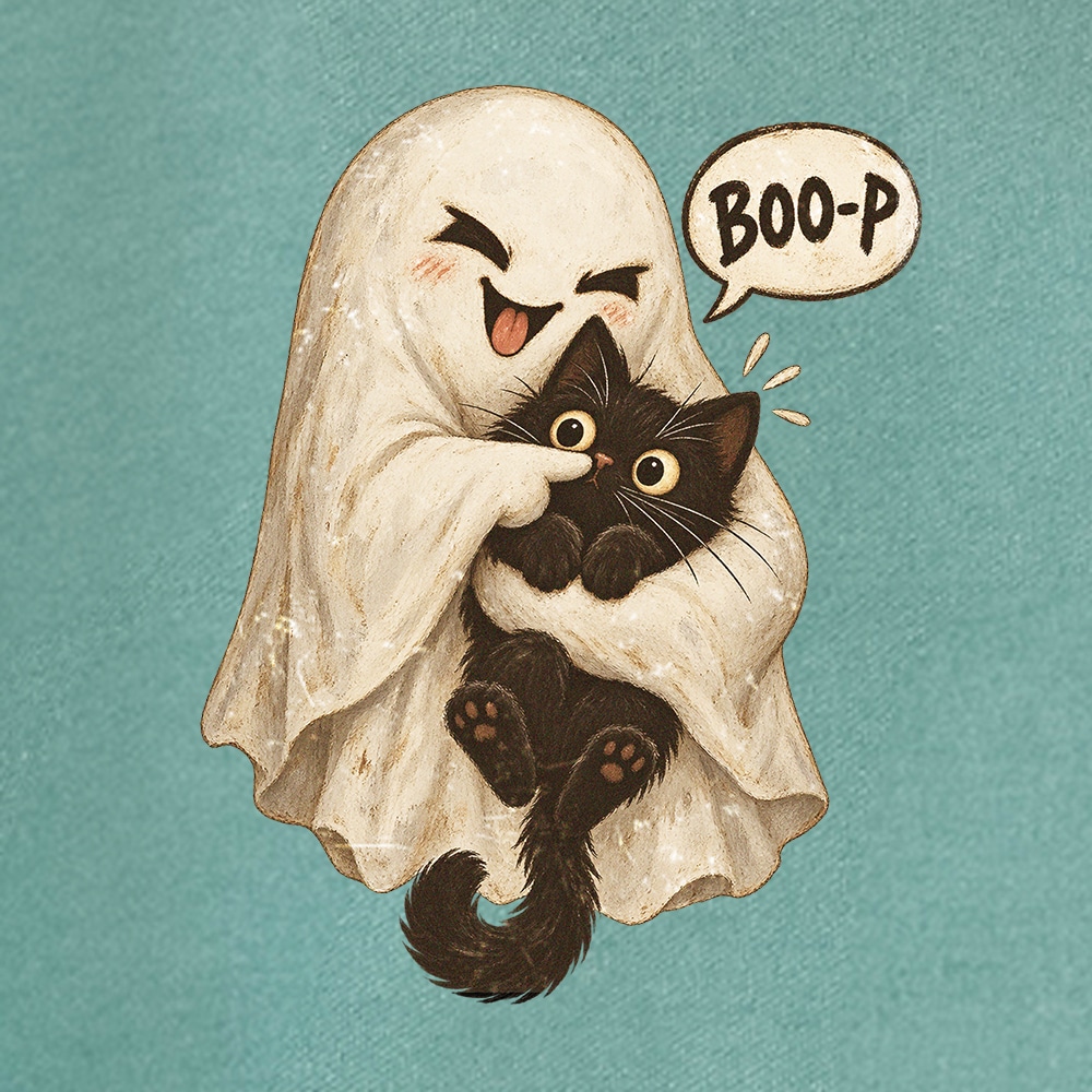 Comfort Colors Ghost Snuggle Boo-p Premium Sweatshirt - Light Green - Image 2