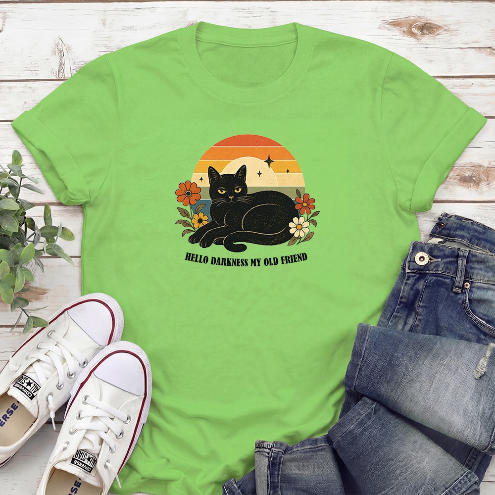 Hello Darkness My Old Friend Standard Tee Lime Green