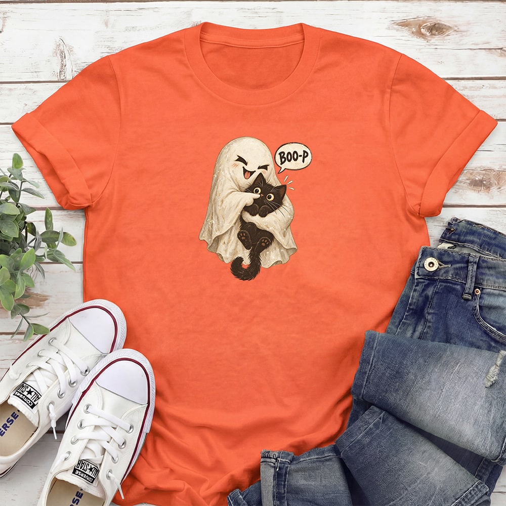 Ghost Snuggle Boo-p Standard Tee Orange