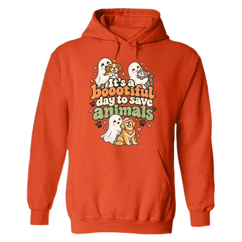 It’s A Boootiful Day To Save Animals Hoodie Orange
