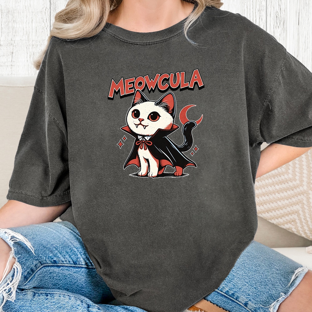 Comfort Colors Meowcula Vintage Washed Tee - Pepper