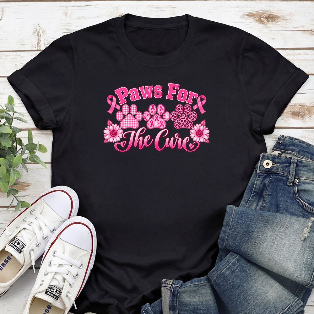 Paws For The Cure Standard Tee Black