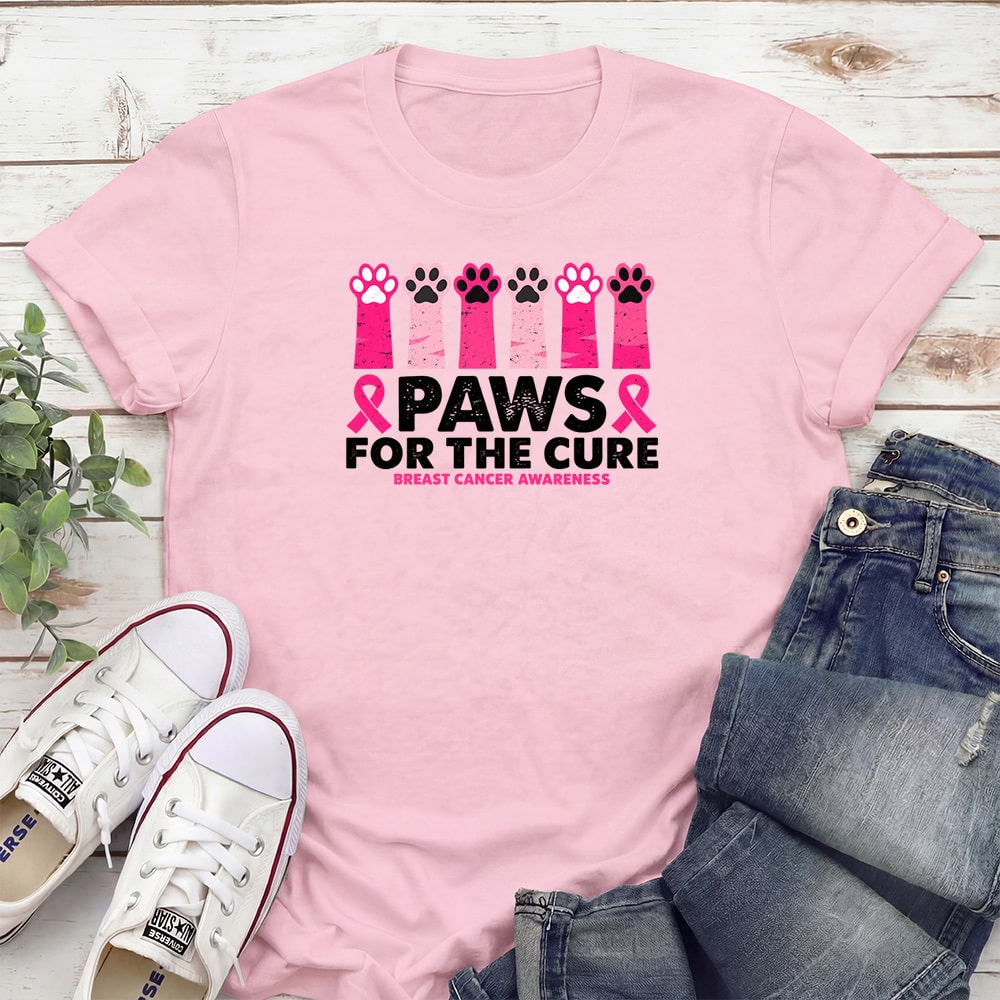 Paws For The Cure Breast Cancer Awareness Standard Tee Light Pink