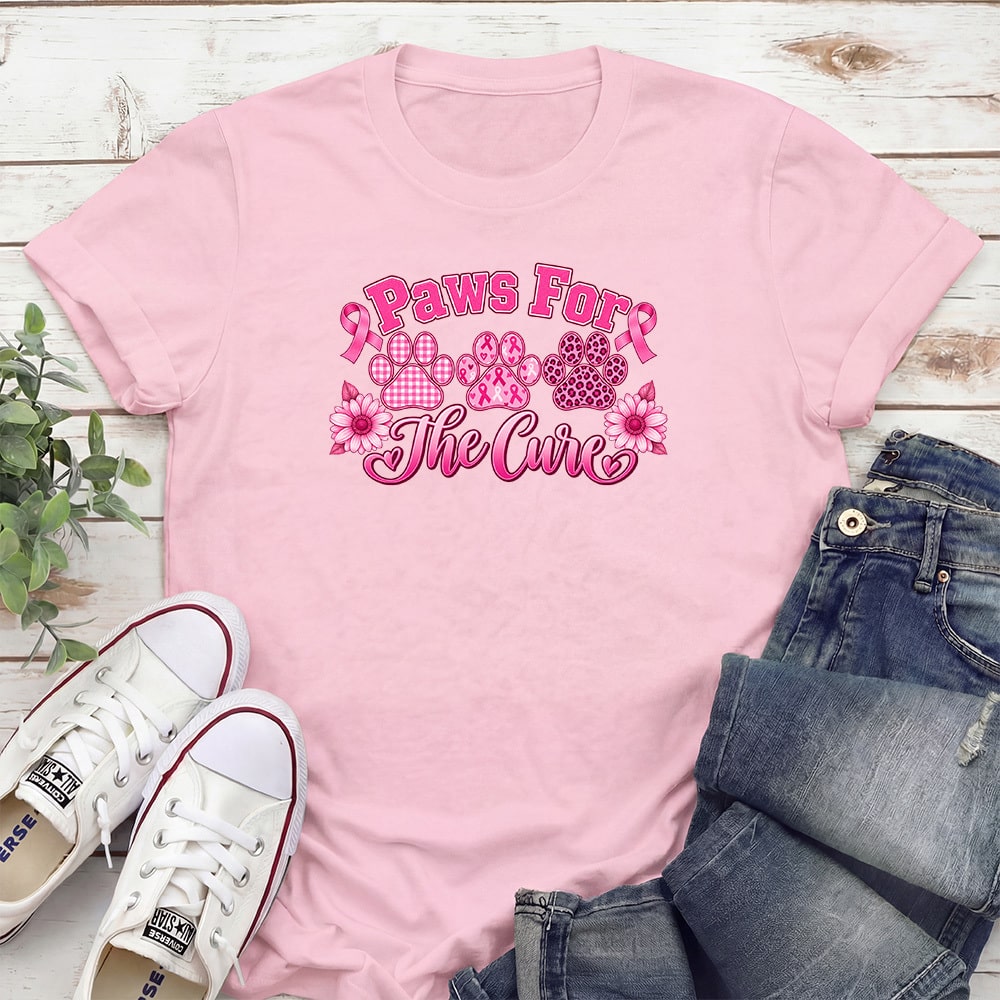 Paws For The Cure Standard Tee Light Pink