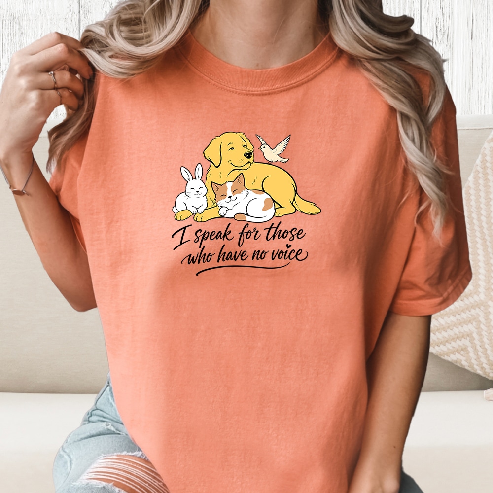 Comfort Colors I Speak For Those Who Have No Voice Vintage Washed Tee - Terracotta