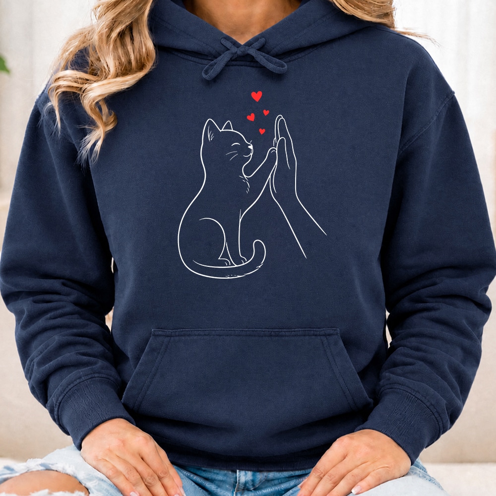 Comfort Colors High Five Hearts Premium Hoodie Navy