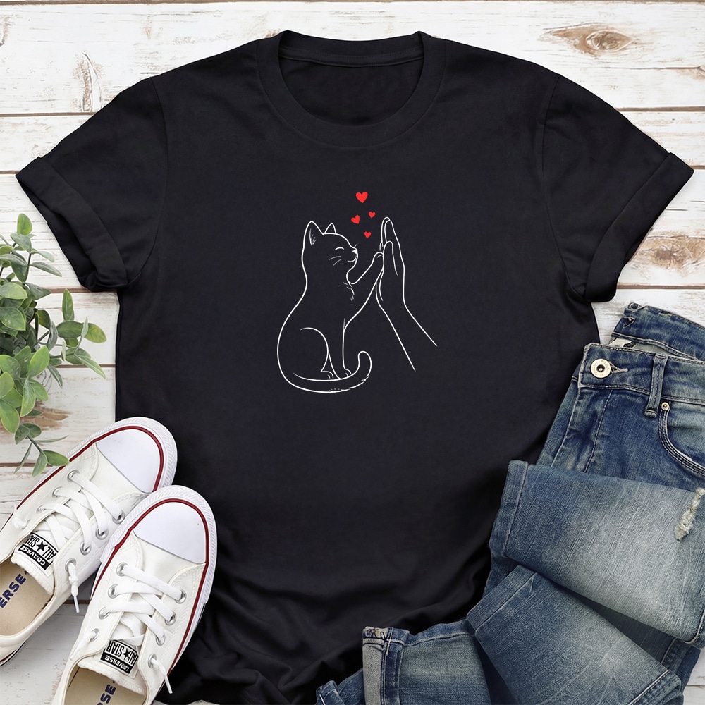 High Five Hearts Standard Tee Black