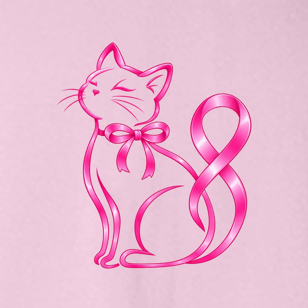 Pink Kitty Ribbon Hoodie Light Pink - Image 2