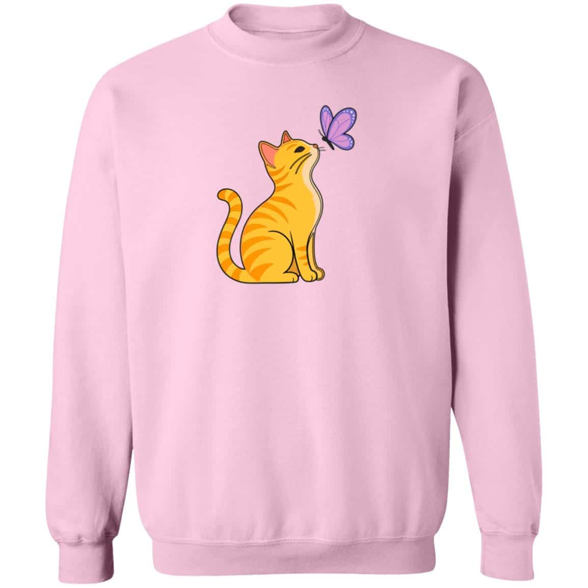 Fund 50 Meals for $20.00 and Get A FREE Cat With Butterfly Sweatshirt Light Pink
