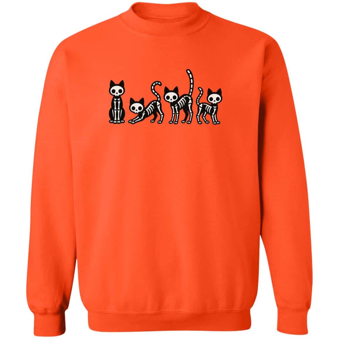 Kitty Skeletons Sweatshirt Orange