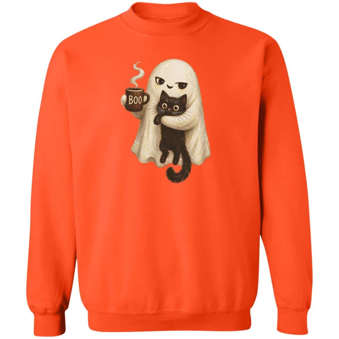 Ghost Snuggle Coffee Sweatshirt Orange