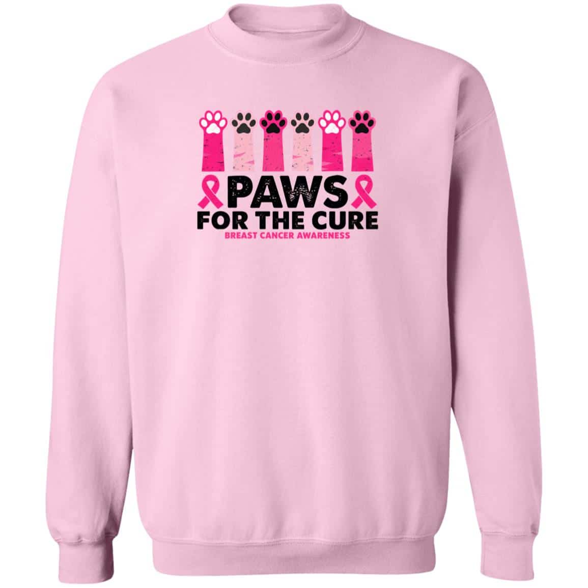 Paws For The Cure Breast Cancer Awareness Sweatshirt Light Pink