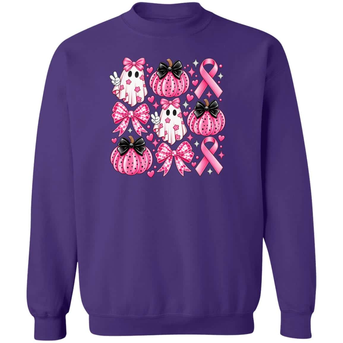 Pink Pumpkins & Ghosts Sweatshirt Purple