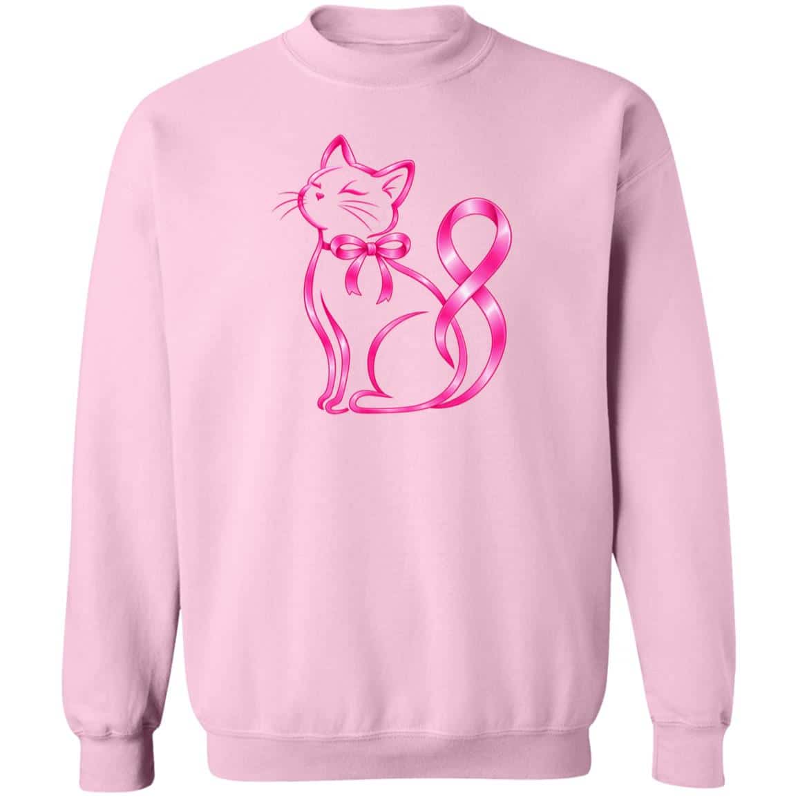 Pink Kitty Ribbon Sweatshirt Light Pink