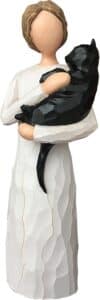 FRUMOASA Black Cat Angel Figurine 6"