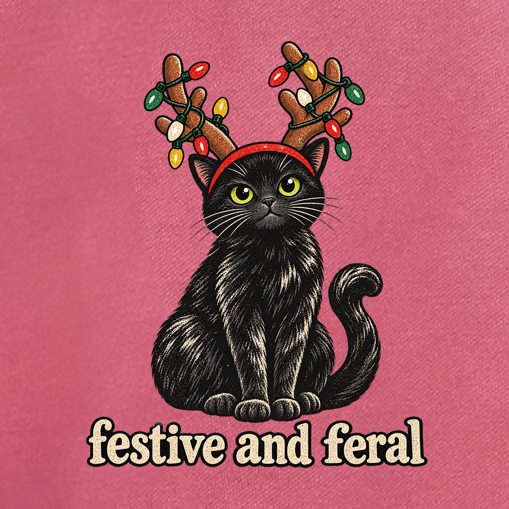 Comfort Colors Festive And Feral Premium Hoodie Crimson - Image 2
