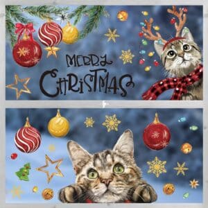 Horaldaily 100 PCS Christmas Window Cling Sticker