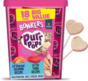  Bonkers Purrpops, Freeze Dried Tuna & Salmon Flavored Cat Treats