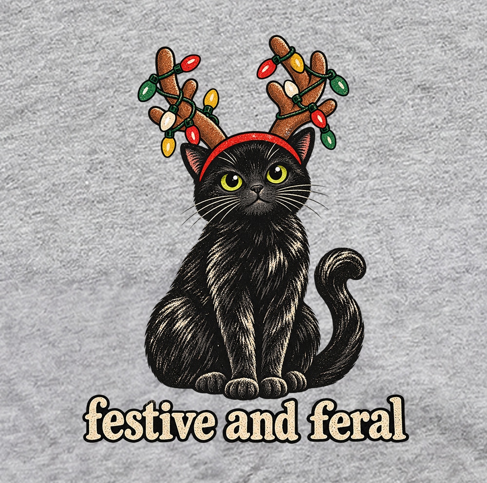 Festive And Feral Standard Tee Heather Grey - Image 2