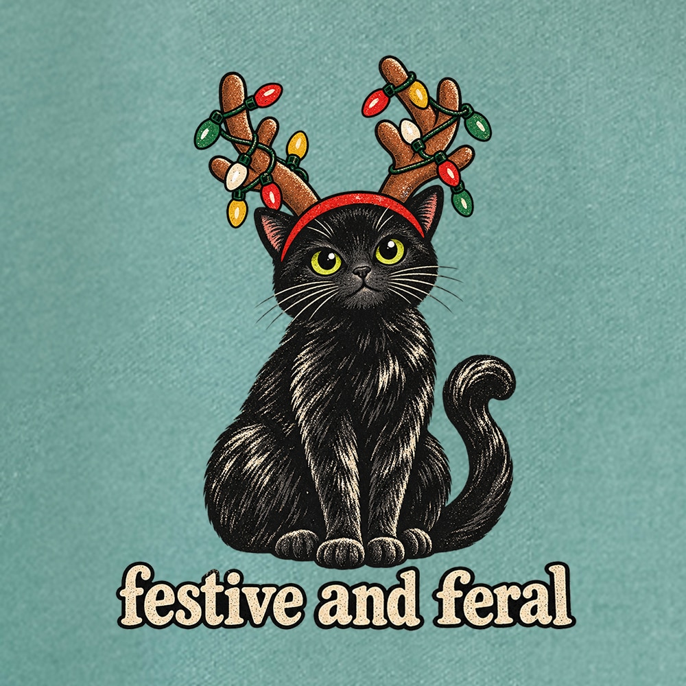 Comfort Colors Festive And Feral Premium Sweatshirt - Light Green - Image 2