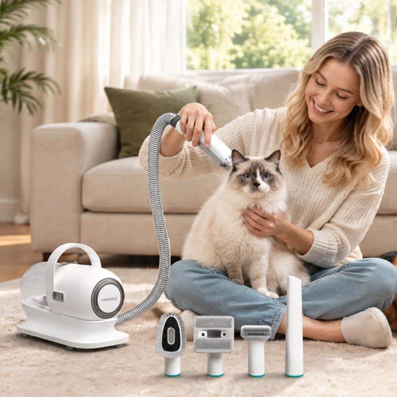 Neakasa P1 Pro 5-in-1 pet grooming vacuum kit for cats and dogs with fur collection system