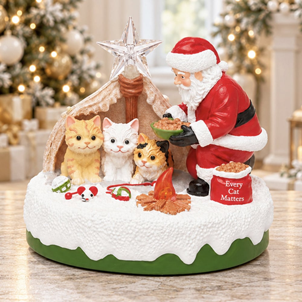 Santa’s Christmas Wish * Every Cat Matters – Hand Crafted , Lighted Holiday Decor - Image 7