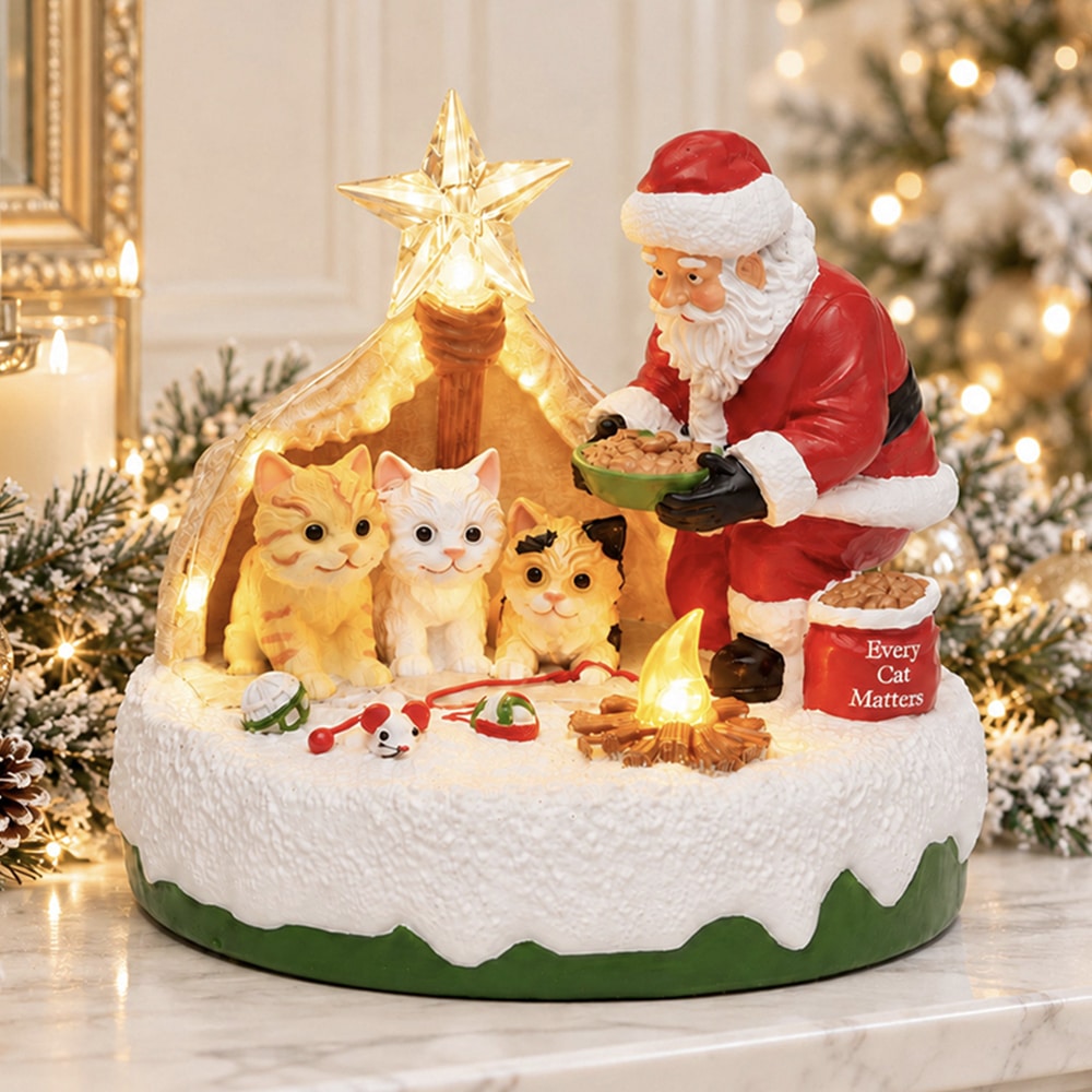 Santa’s Christmas Wish * Every Cat Matters – Hand Crafted , Lighted Holiday Decor - Image 10