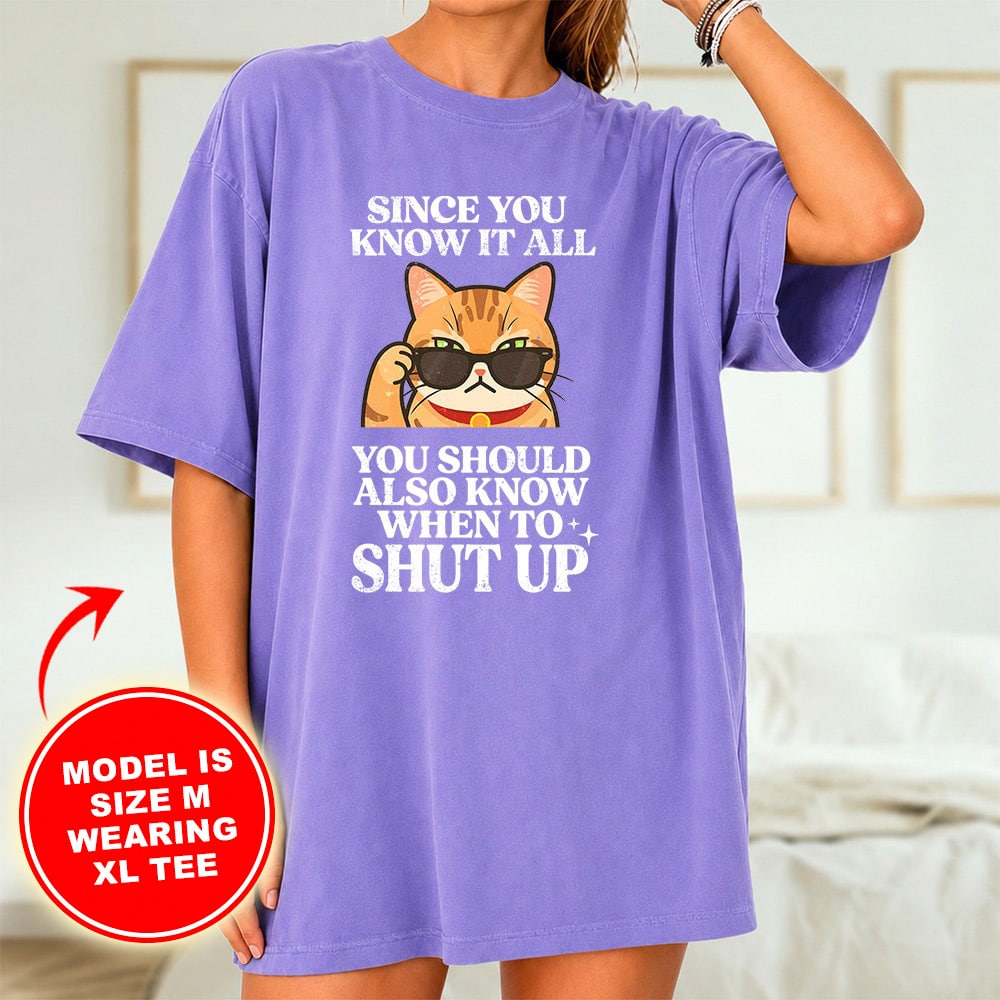 Comfort Colors Since You Know It All Vintage Nightshirt Tee - Violet