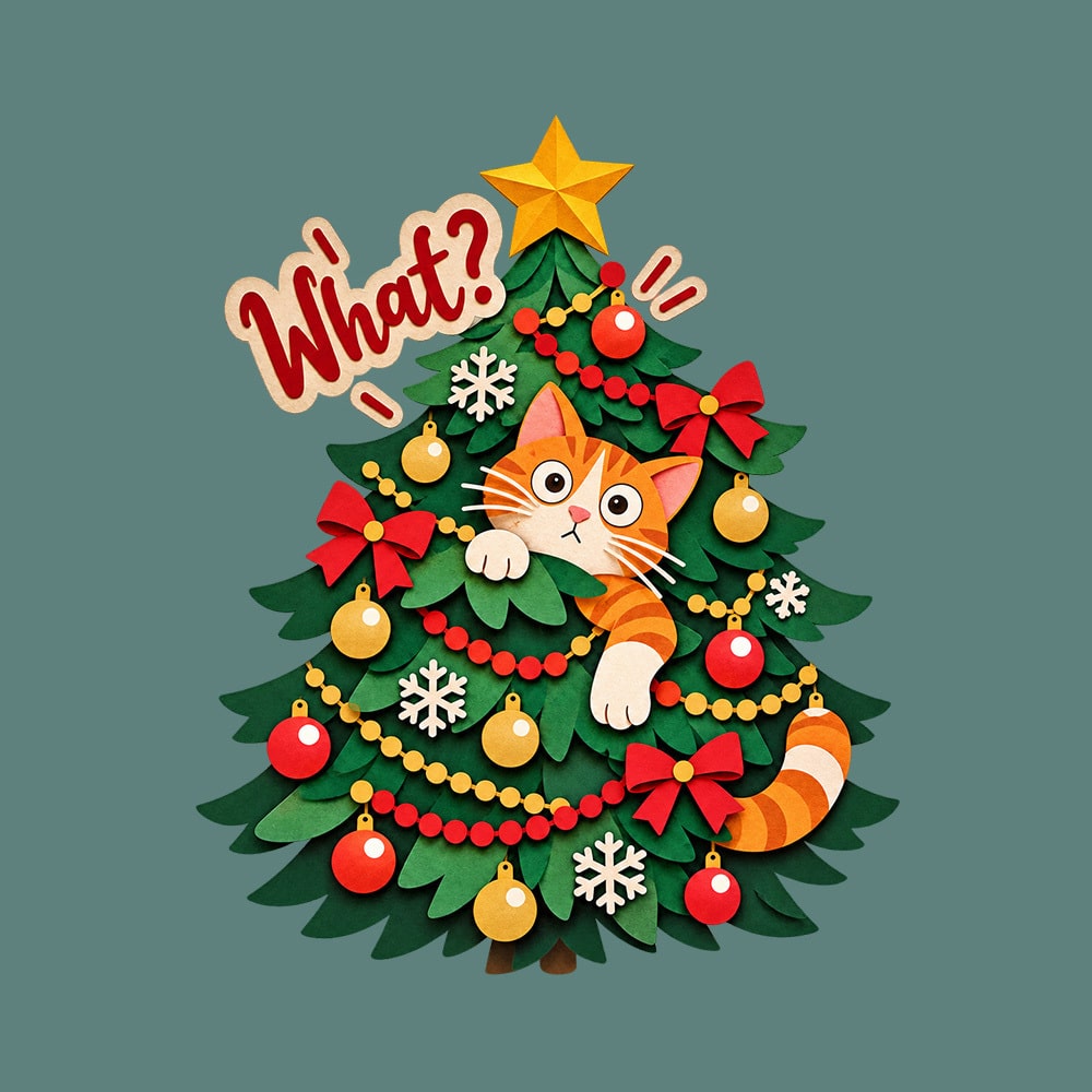 Comfort Colors Naughty Kitty Christmas Tree Premium Sweatshirt - Light Green - Image 2