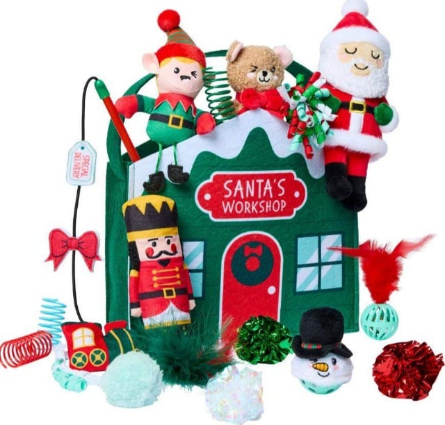 Frisco Christmas Santa's Workshop Brrrr Bag Variety Pack Cat Toy with Silvervine and Catnip 15 count