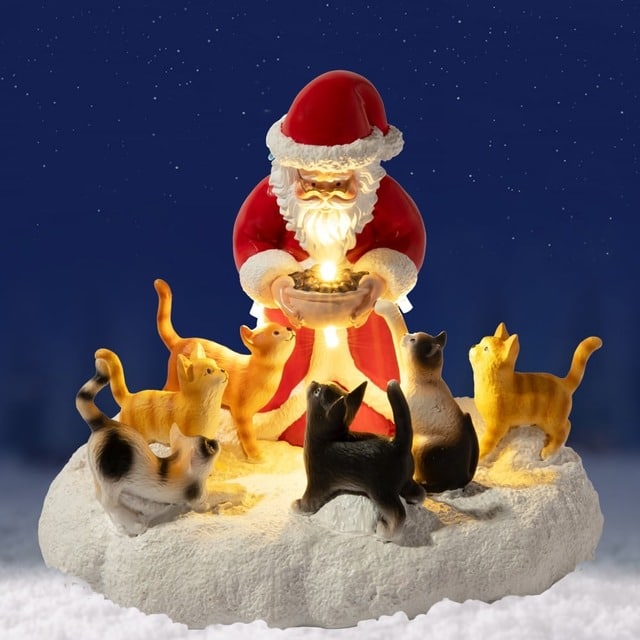Santas Light of Hope A Cats Christmas Wish inspirational collectible figurine
